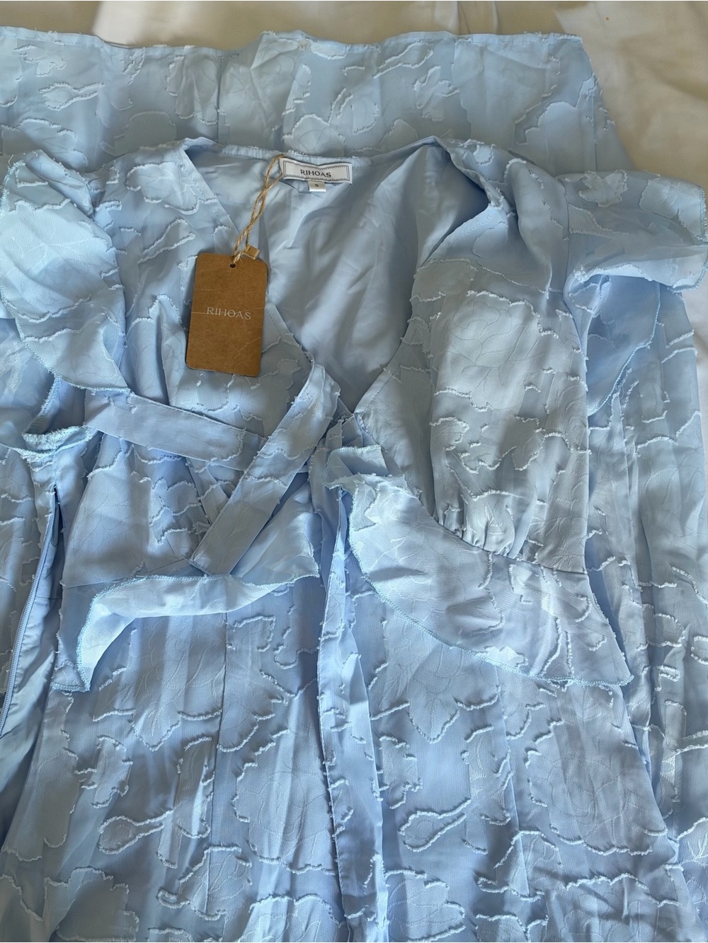 RIHOAS Light Blue Textured Men's Button-Down Shirt